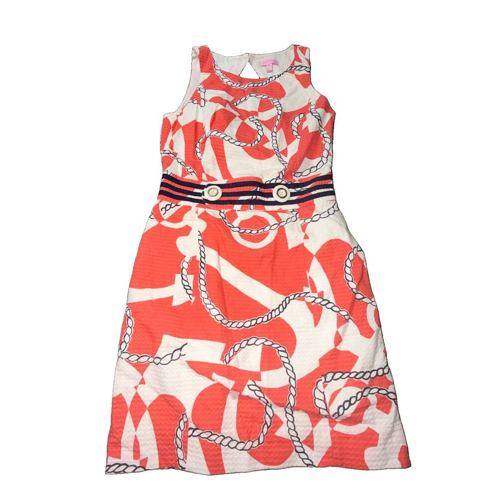 Lilly Pulitzer Kirkland Booze Cruise Dress in Tango Orange sz 2 (q21)
